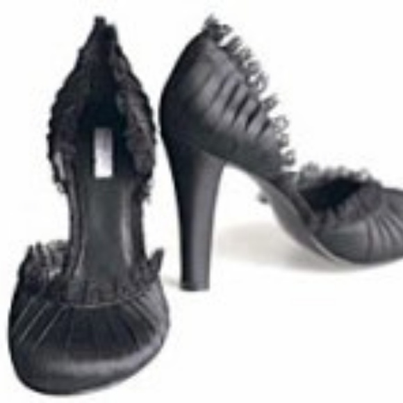 Thakoon Salon D'Orsay Satin Lace Heels Pumps - Picture 2 of 7